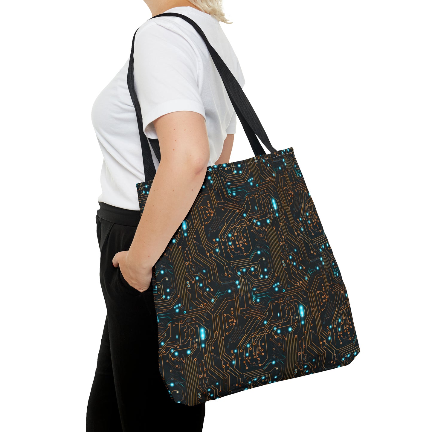 Golden Circuit Board AOP Tote Bag