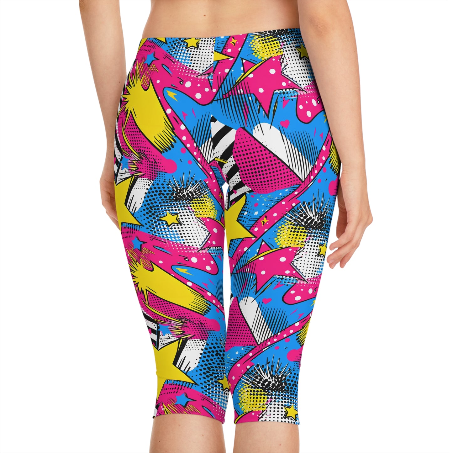 🌟 Abstract Pop Art Capri Leggings: A Fusion of Style and Comfort! Women's Capri Leggings (AOP)