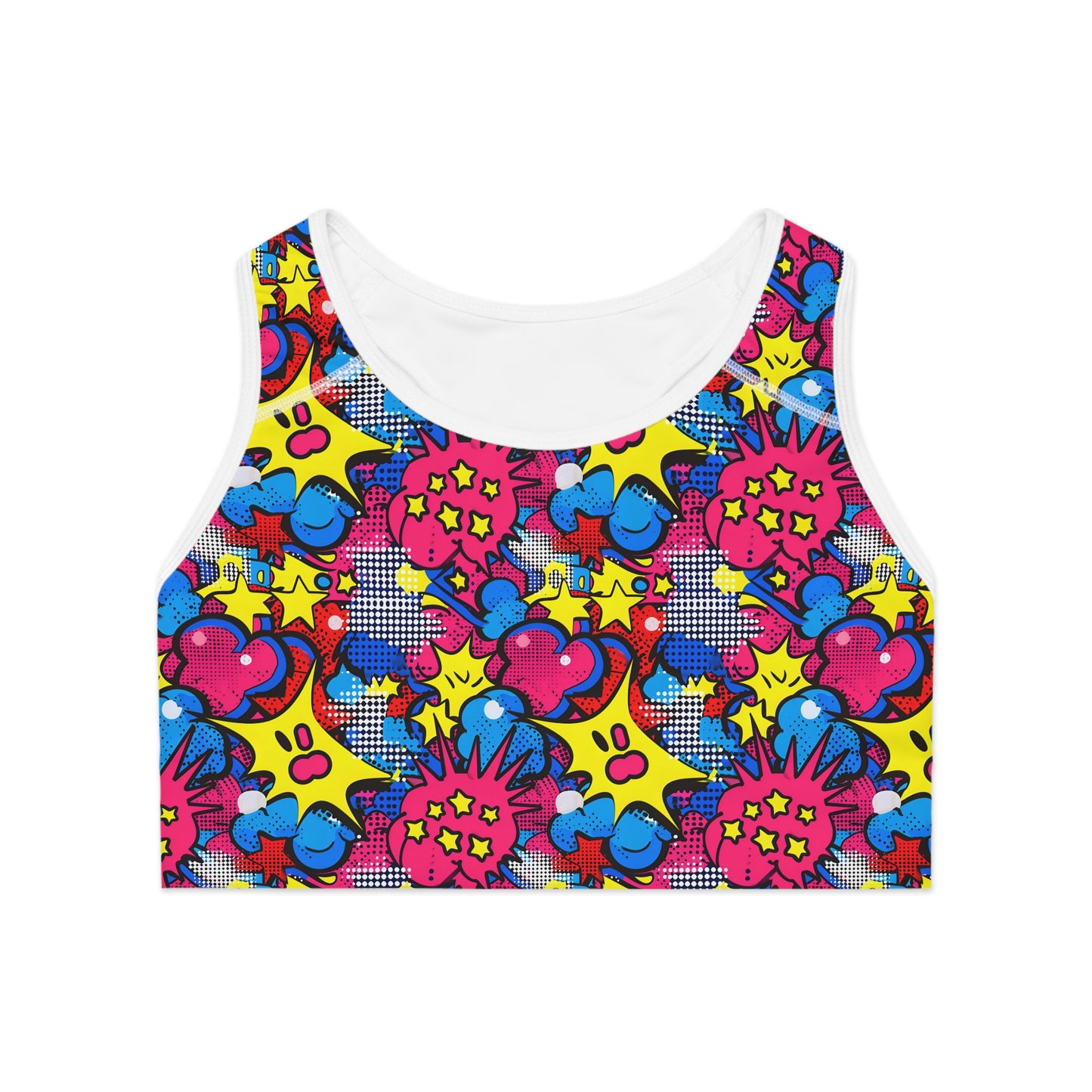 Vibrant Abstract Pop Art Women's Sports Bra (AOP)