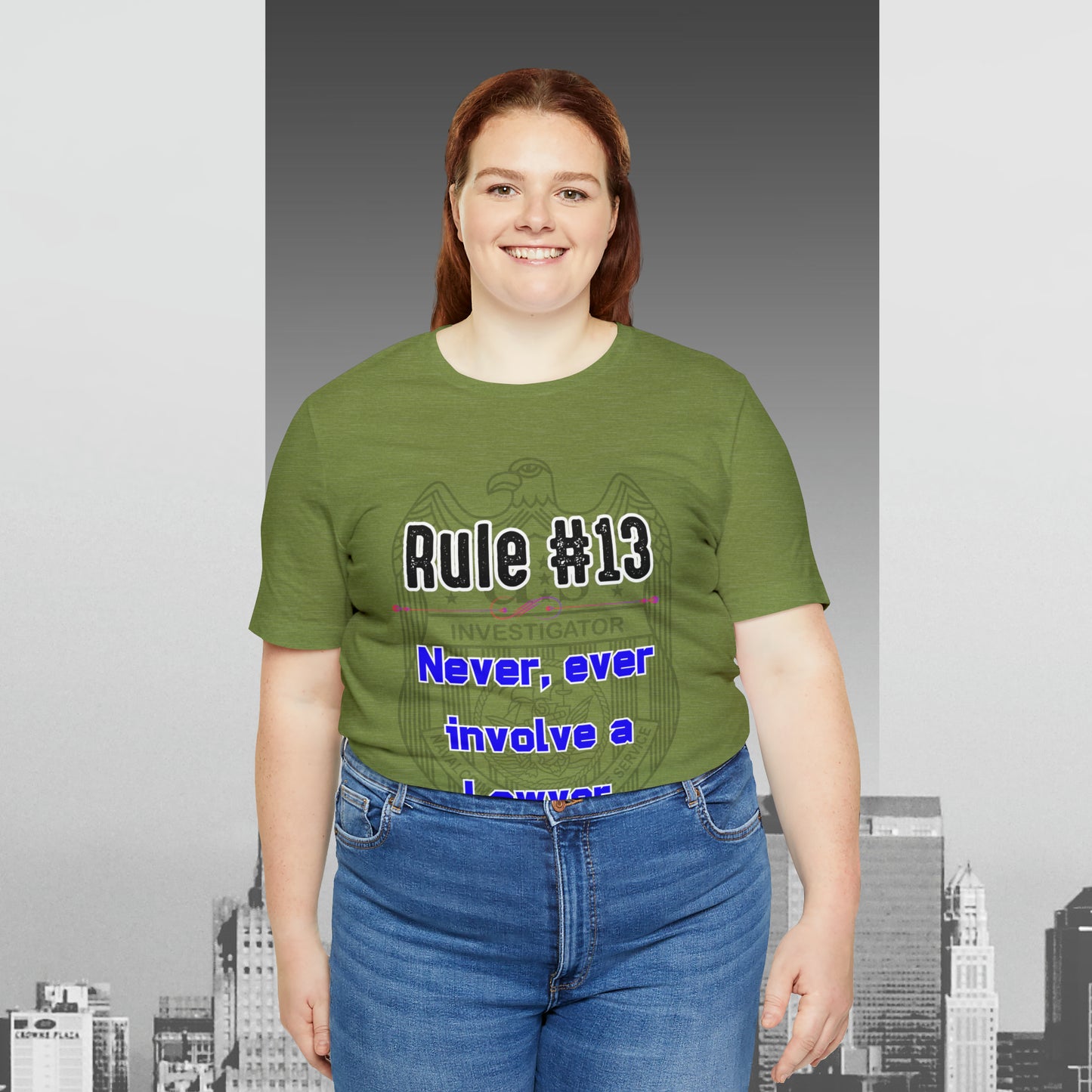 Rules of Gibbs #13 Never, Ever involve Lawyer Unisex Jersey Short Sleeve Tee