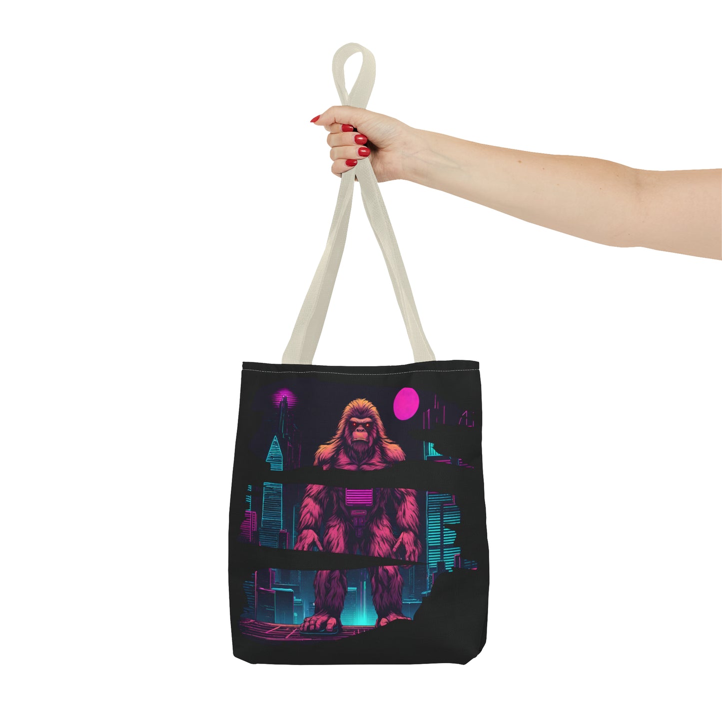 Bigfoot in a Cyber City AOP Tote Bag