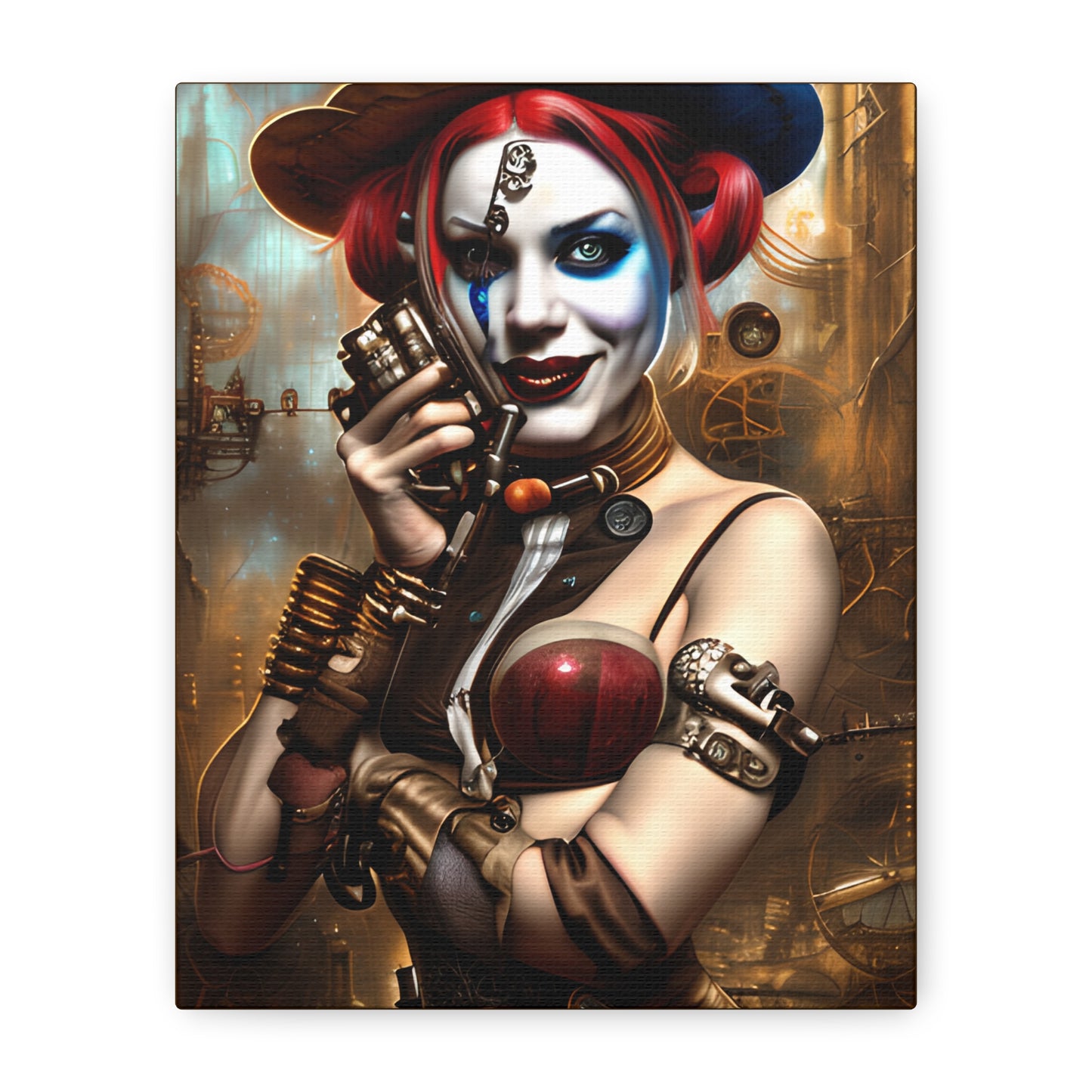 Hyper Realistic Steampunk Harley Quinn Matte Canvas, Stretched, 1.25"