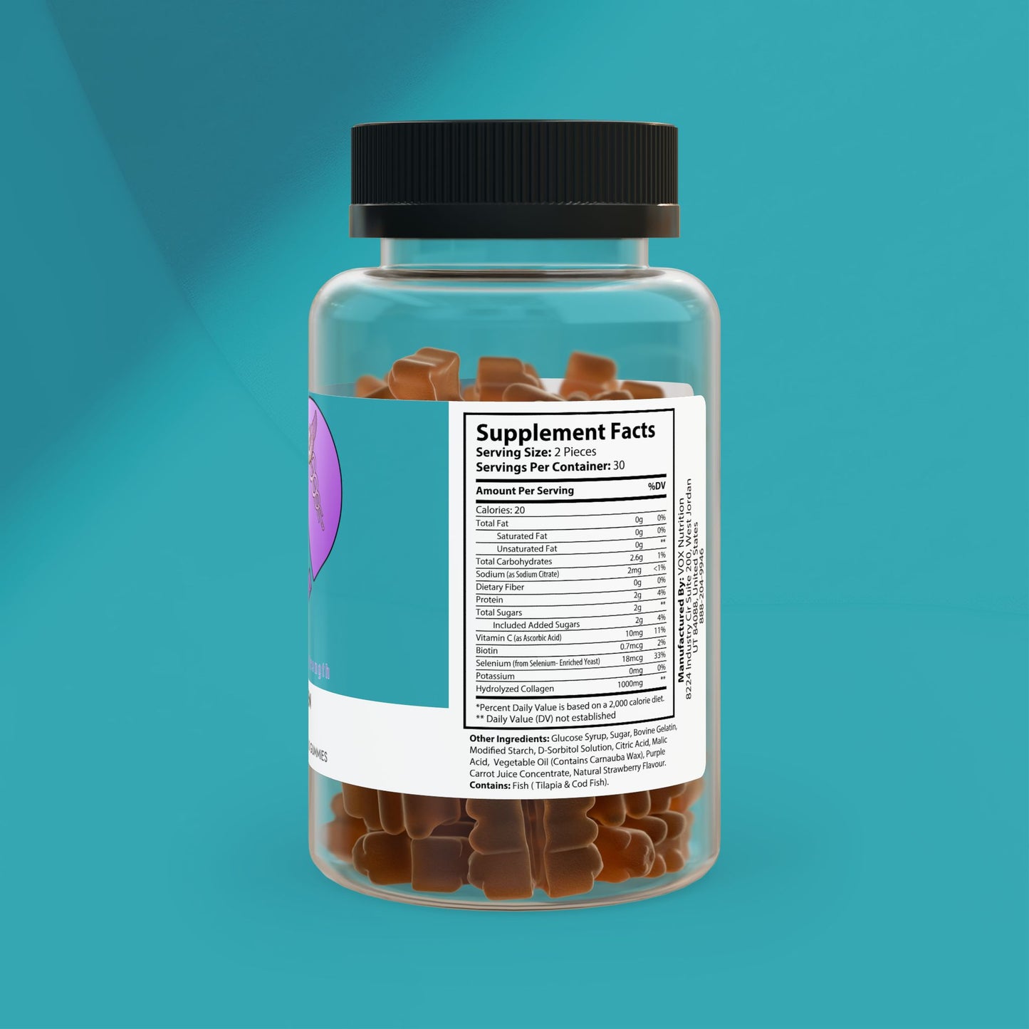 DirkX Collagen Gummies: Strength, Beauty, and Vitality in Every Bite! Collagen (60 Gummies)