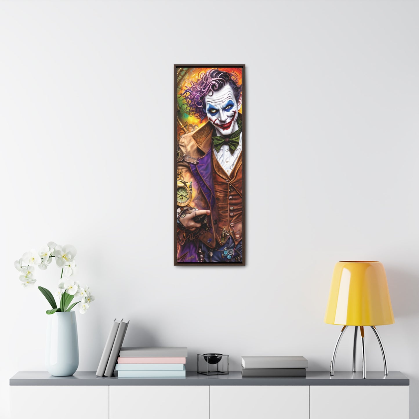 Steampunk-Joker-Hearts-Tribal-Fractal Gallery Canvas Wraps, Vertical Frame