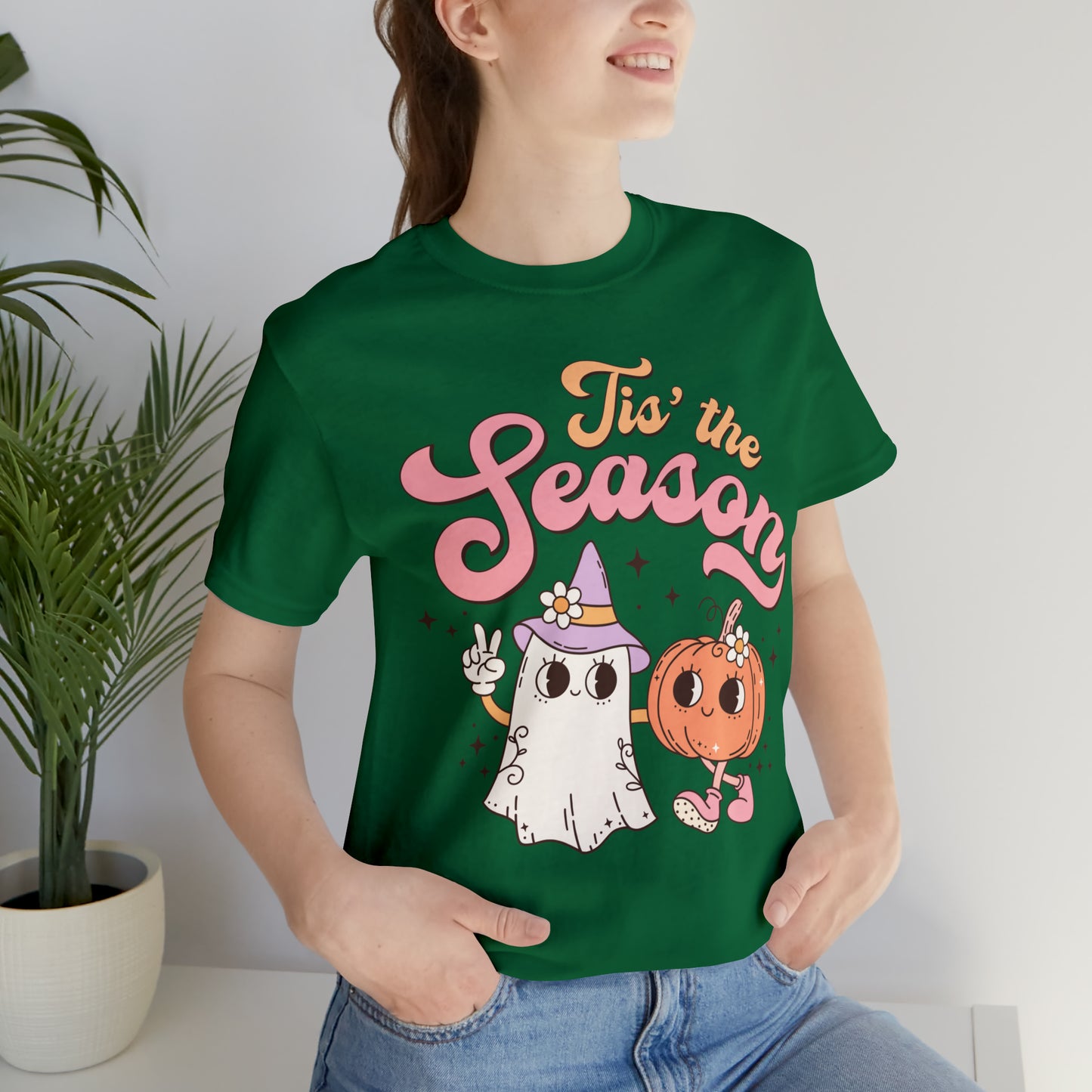 Tis The Season Retro Groovy Halloween Unisex Jersey Short Sleeve Tee GIfts for Him Gifts for Her