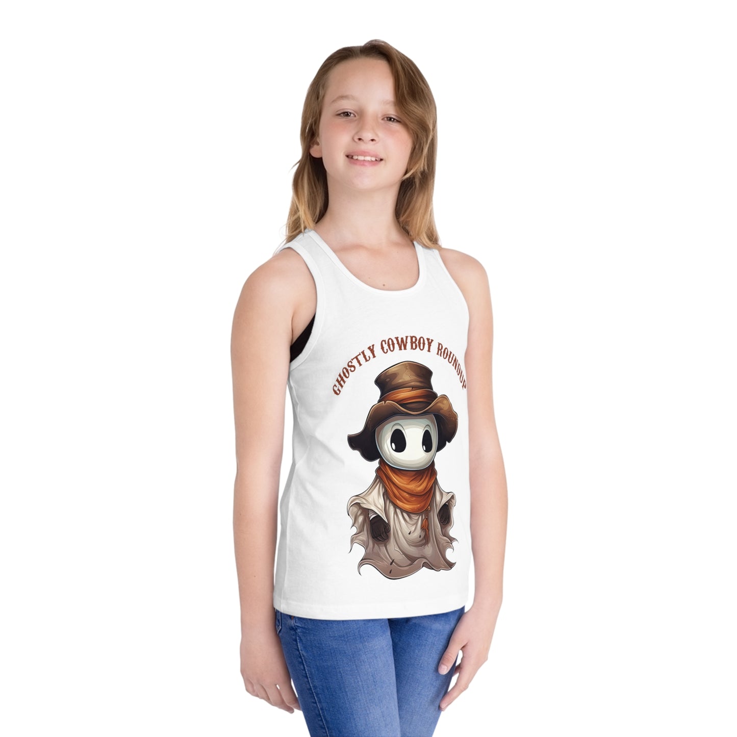 Ghostly Cowboy Round up Kid's Jersey Tank Top Gifts for him, gifts for her