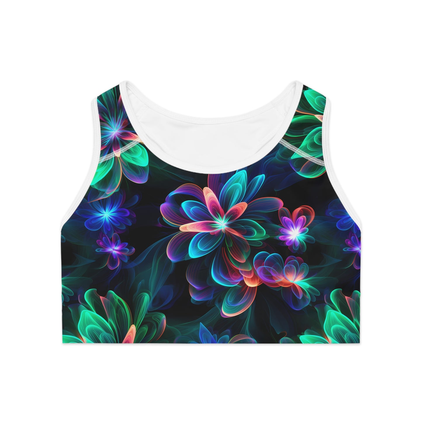 Neon Floral Glow Women's Sports Bra Sports Bra (AOP)