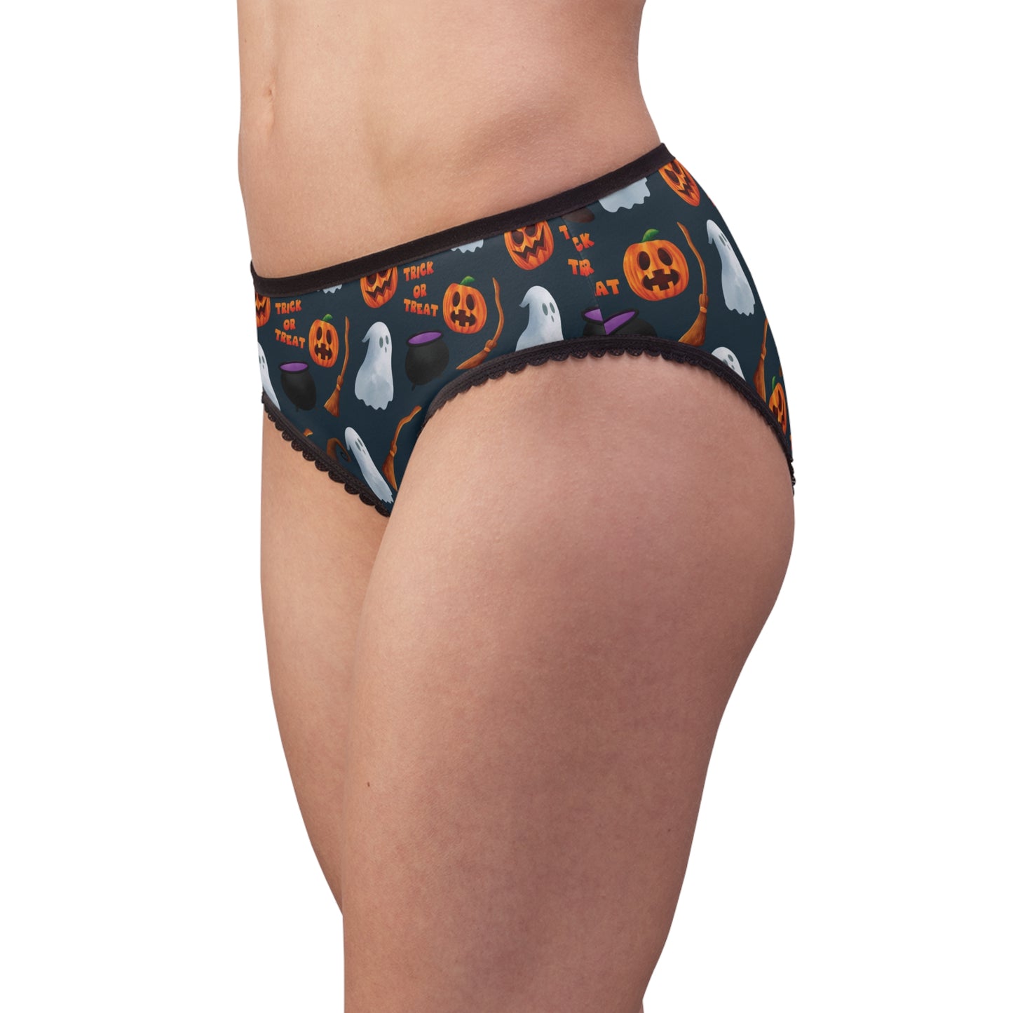 Halloween Trick or Treat Ghosts Witch Hats Jack o Lanterns Women's Briefs (AOP)