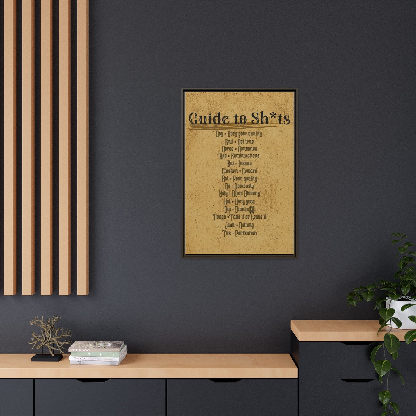 Guide to Sh*ts Framed Wall Art Print, Humorous Decor, Office Wall Art, Gift for Friends, Humor, Unique Housewarming Gift