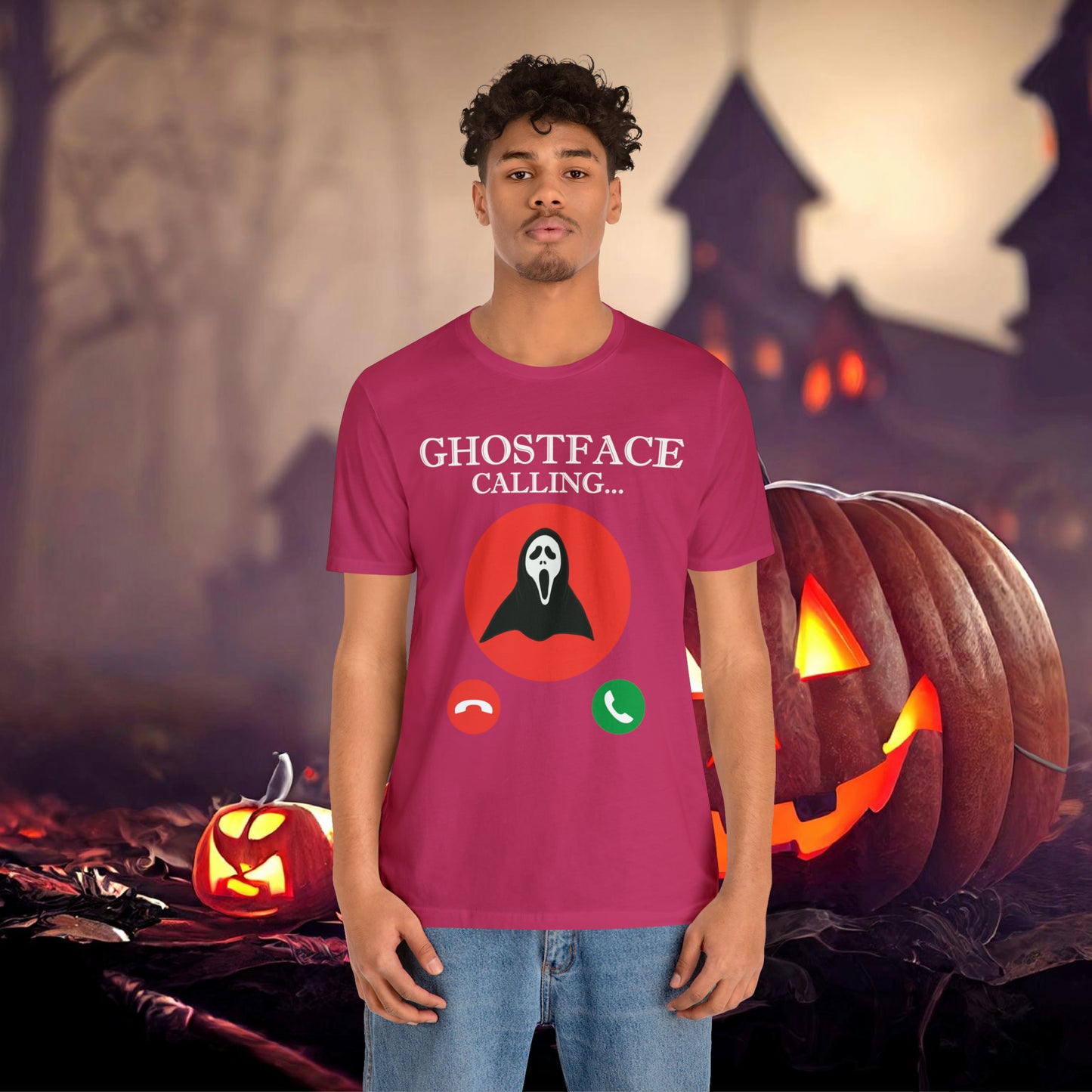 Ghost Face is Calling Halloween Unisex Jersey Short Sleeve Tee Gifts For her Gifts for Him