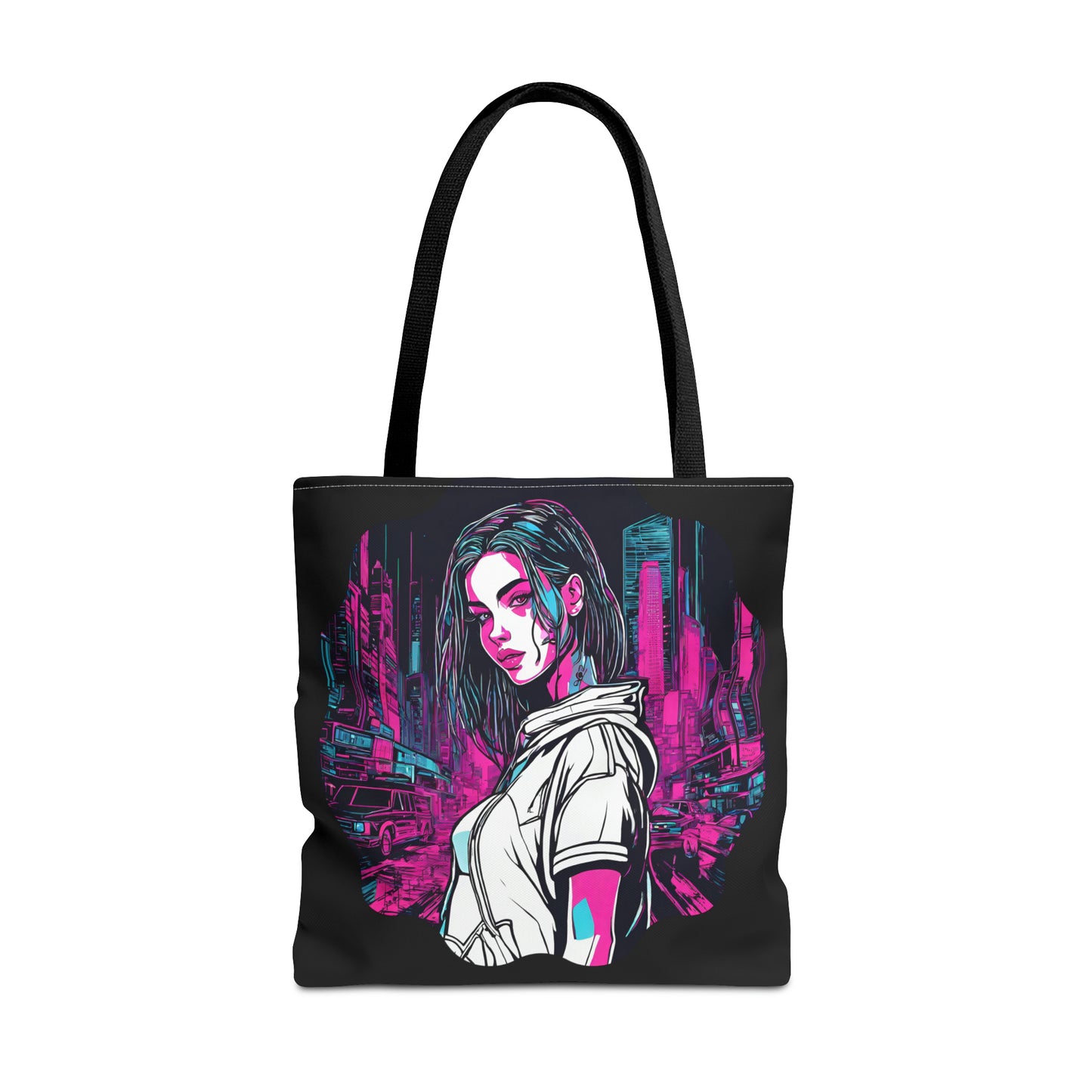 Cyberpunk Chic AOP Tote Bag