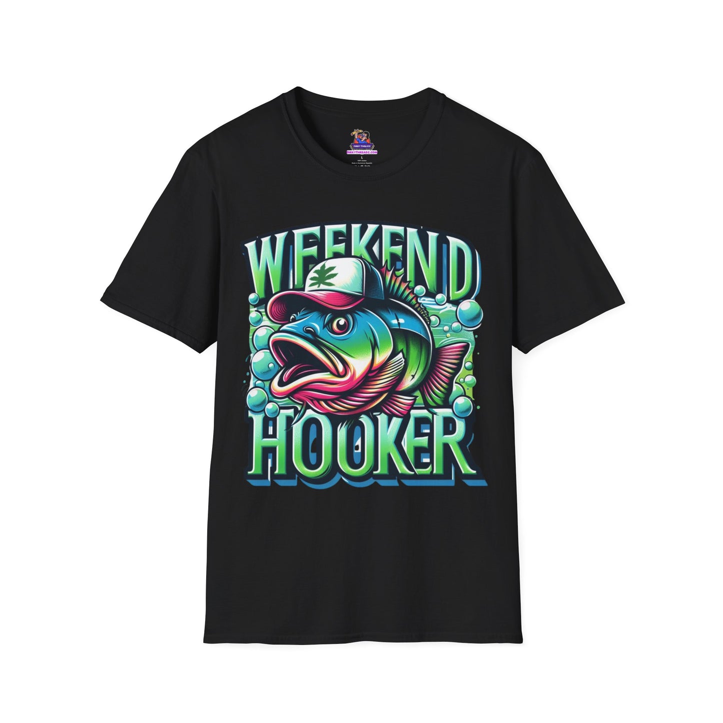 Weekend Hooker Unisex Softstyle T-Shirt Fishing humor, Fisherman Gift Pun T-Shirt Funny Fish Tee Fishy Vibes Unique Unisex Tee