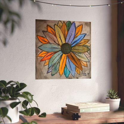 Matte Vertical Poster — Colorful Watercolor Sunflower Art Print from Artist Cailee Miller