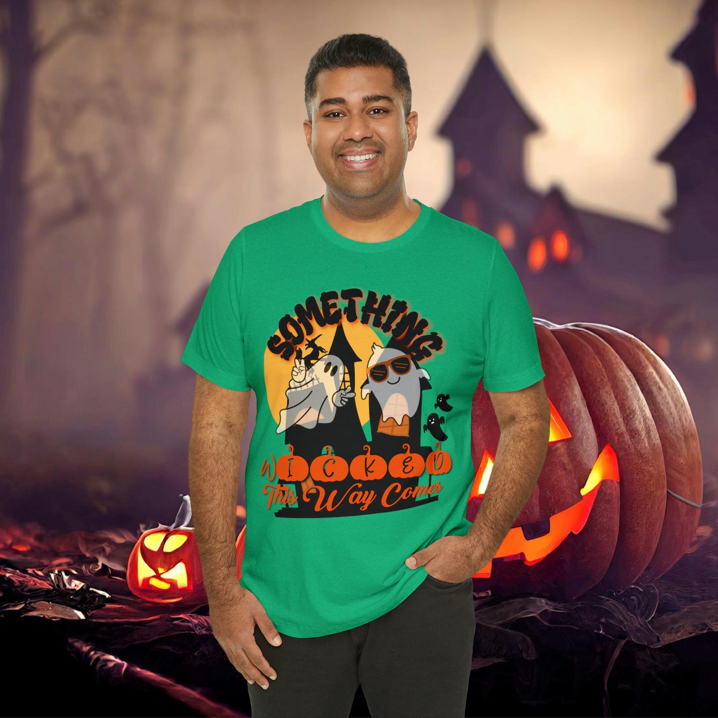 Something Wicked this Way Comes Halloween Unisex Jersey Short Sleeve Tee Gifts for Her Gifts for Him