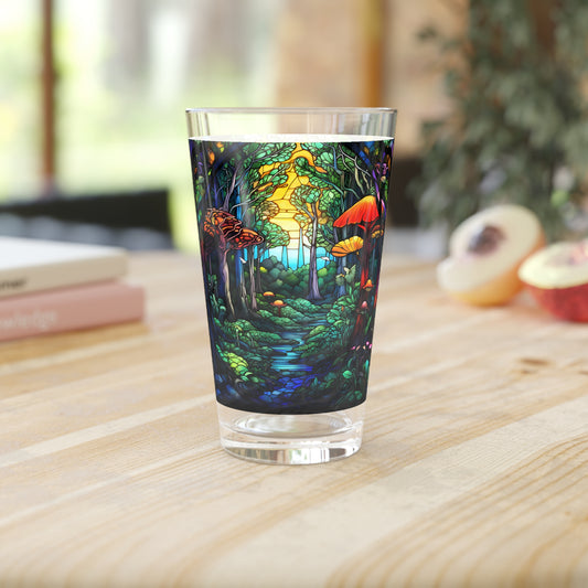 Enchanted Forest: A Magical Journey Through the Realm of Mushrooms 16oz Pint Glass Gift idea gifts for home decor housewarming gift