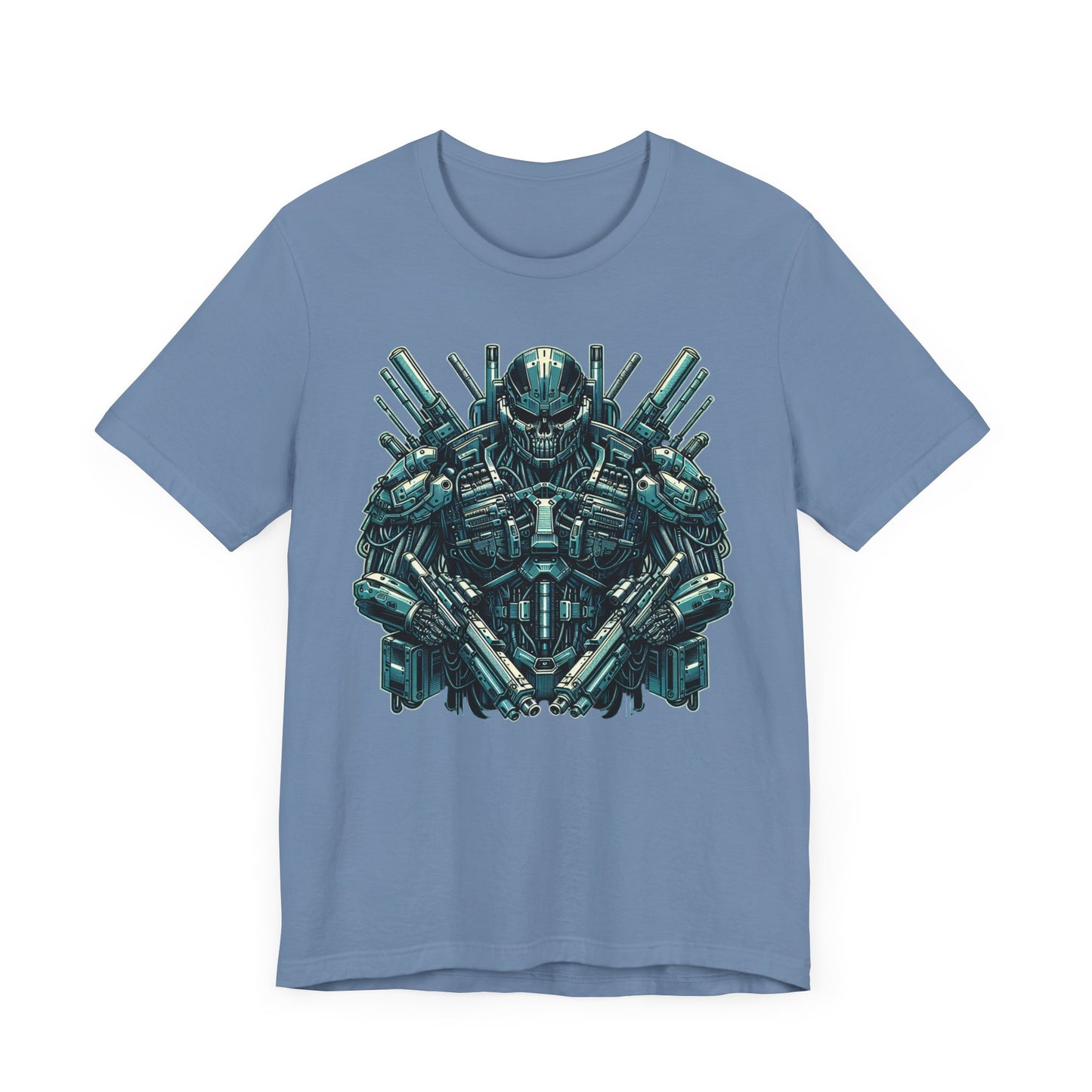 Cyber Warrior Unisex Jersey Tee, Geeky T-Shirt, Sci-Fi Apparel, Graphic Tee, Gift for Gamers, Futuristic Fashion