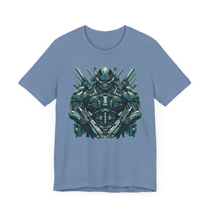 Cyber Warrior Unisex Jersey Tee, Geeky T-Shirt, Sci-Fi Apparel, Graphic Tee, Gift for Gamers, Futuristic Fashion