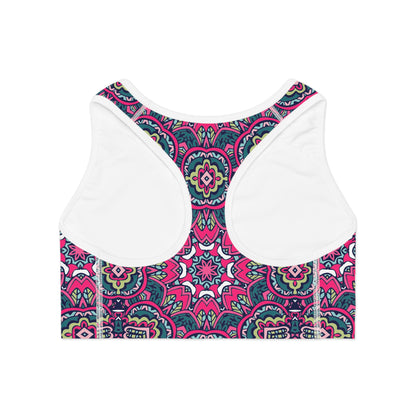 Purple Pink Boho Chic Women's Sports Bra Sports Bra (AOP)