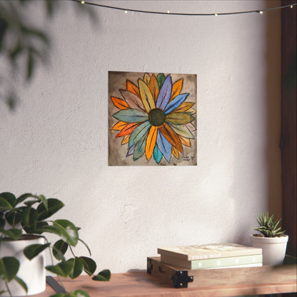 Matte Vertical Poster — Colorful Watercolor Sunflower Art Print from Artist Cailee Miller