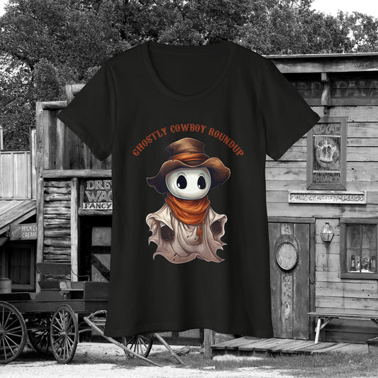 Ghostly Cowboy Roundup Western Halloween Women's Organic Short Sleeve T-Shirt Gifts for Her