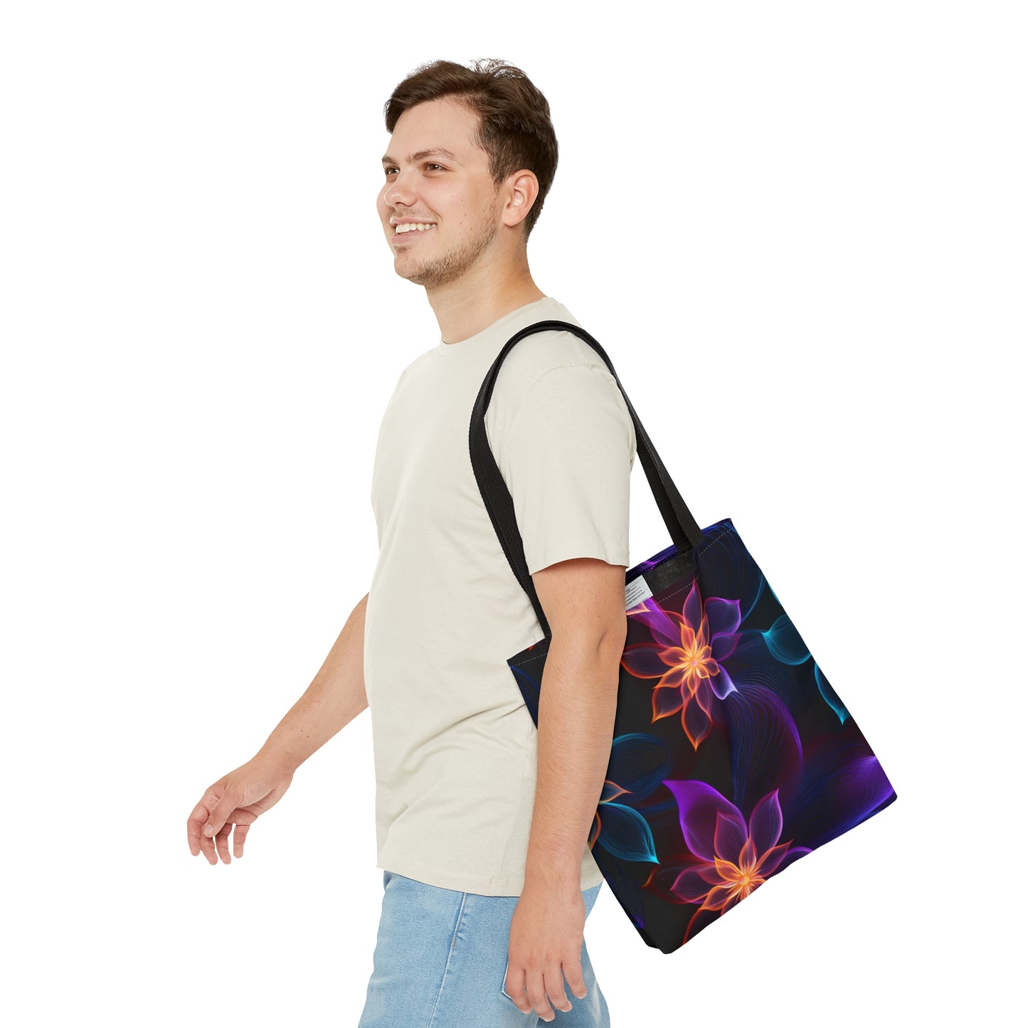 Funky Neon Petals All Over Print Tote Bag