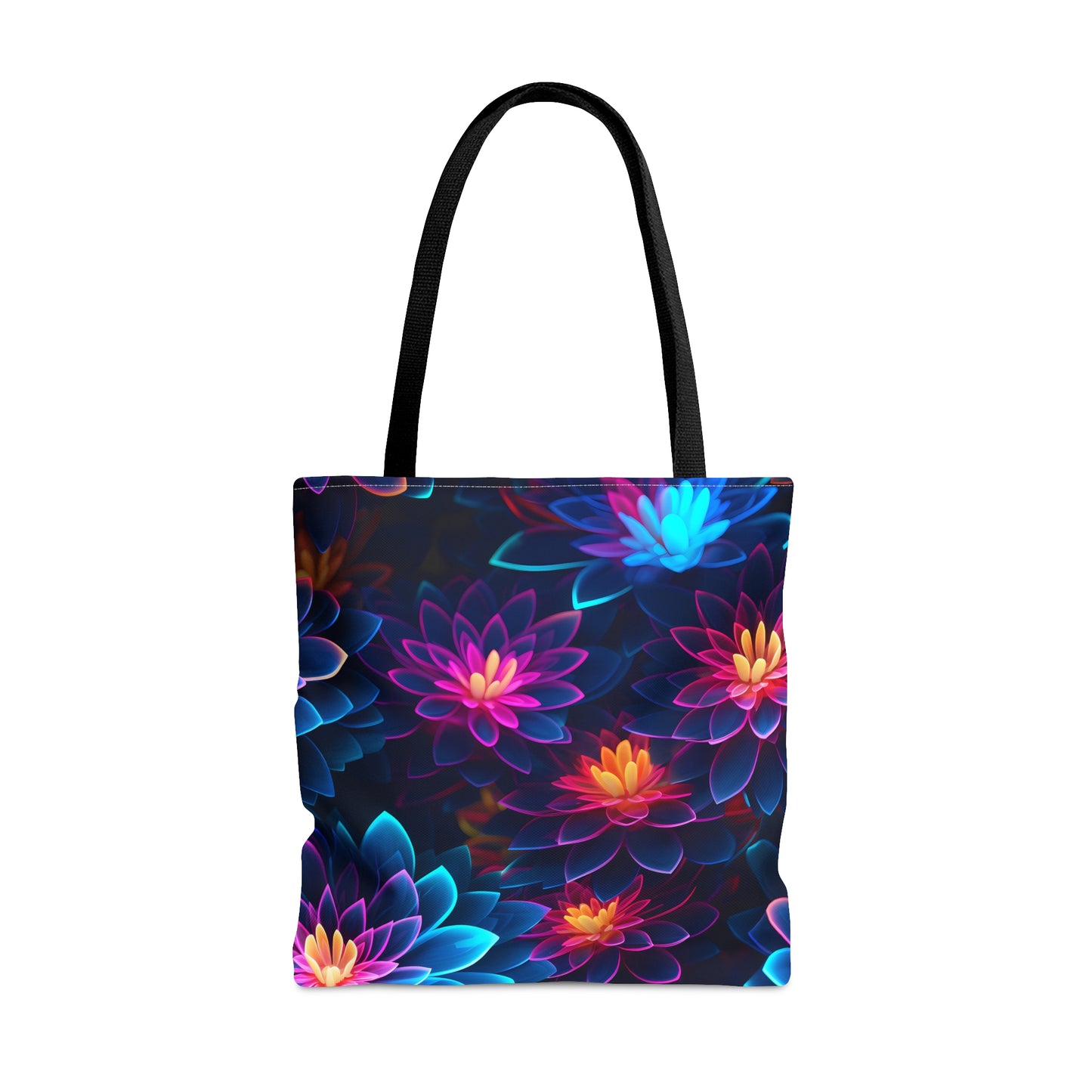 Wild Neon Flowers All Over Print Tote Bag