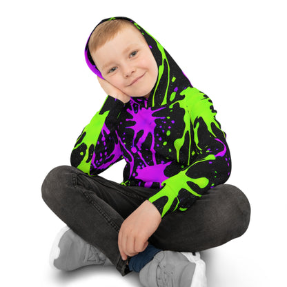 Splatter Squad: Paint Party Hoodie for Kids (AOP)