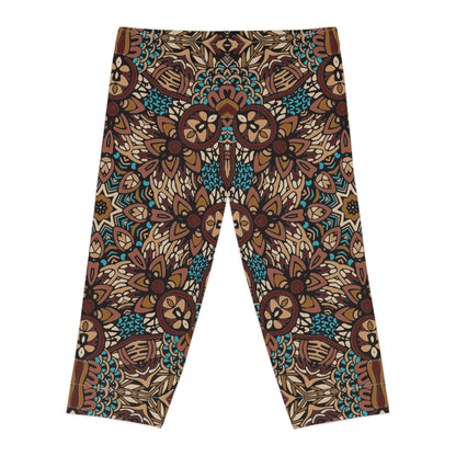 Boho Bliss: Vibrant Print Women's Leggings Women's Capri Leggings (AOP)