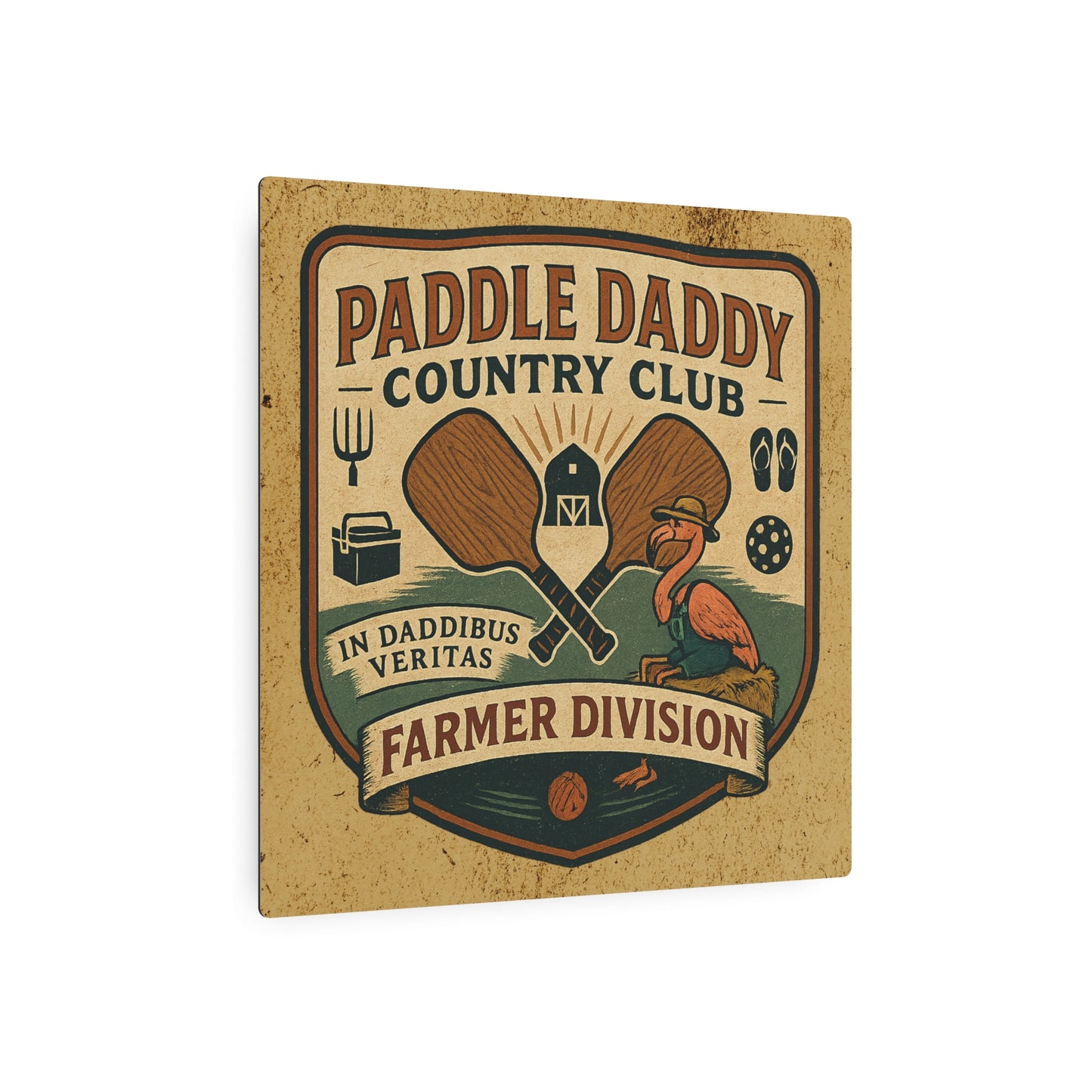 Paddle Daddy Country Club™ Farmer Edition Metal Art Sign