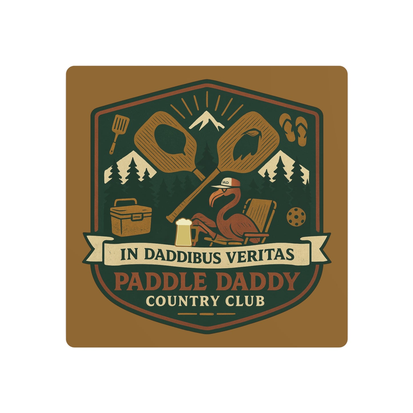 Paddle Daddy Country Club™ Metal Art Sign, Wall Decor for Outdoor Enthusiasts, Country Club Decor, Unique Gift for Dads, Camping Decoration