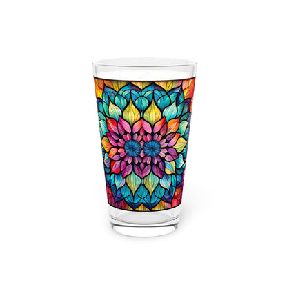 Mandela: A Magical Stained Glass Artwork on a 16oz Pint Glass Gift idea, gifts for home decor, housewarming gift