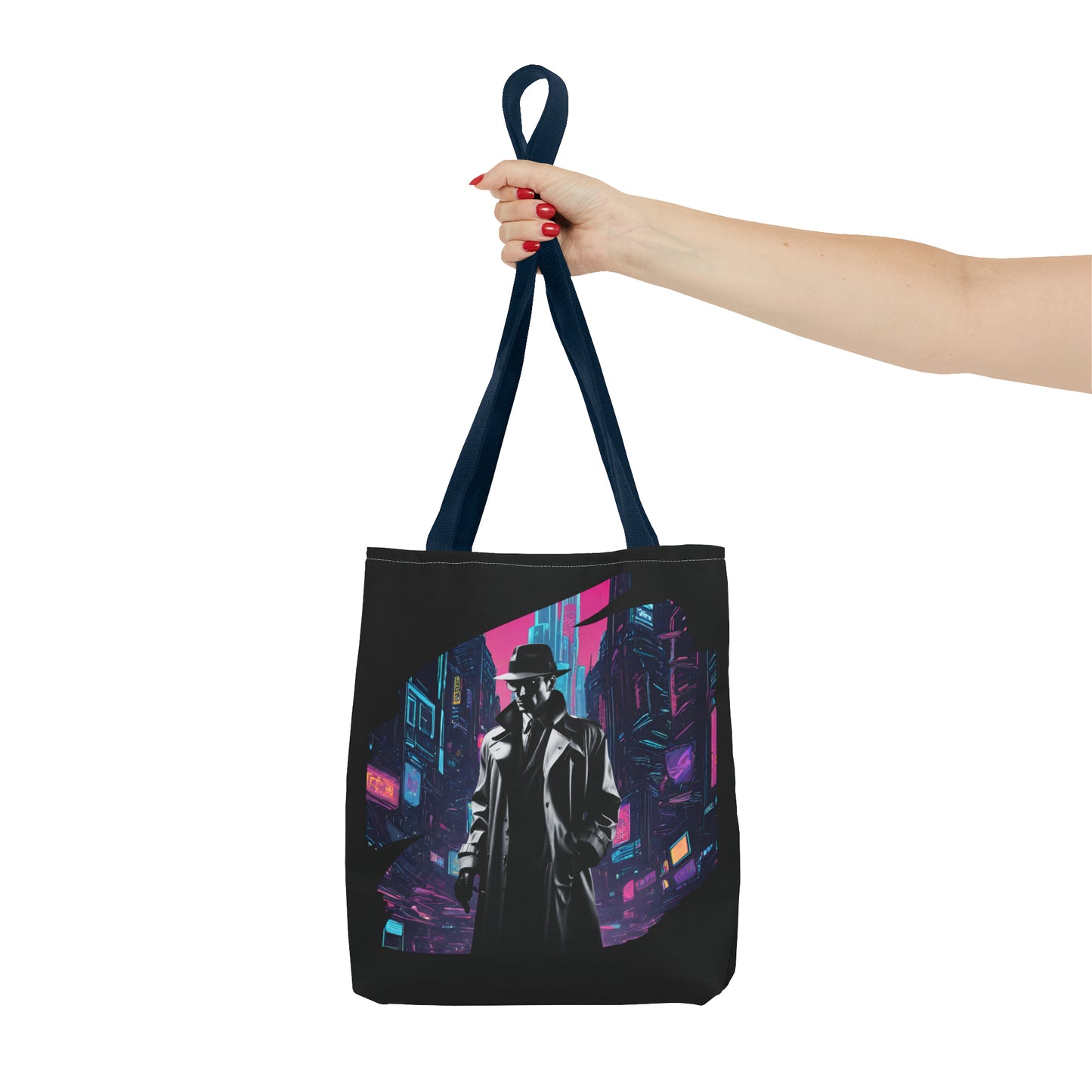 Cyberpunk Chic  Film Noir Detective AOP Tote Bag