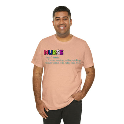 Definition of a Nurse Unisex Jersey Tee Bella+Canvas 3001 Healthcare Gift Medical Students, Soft Fabric, Various Sizes Available