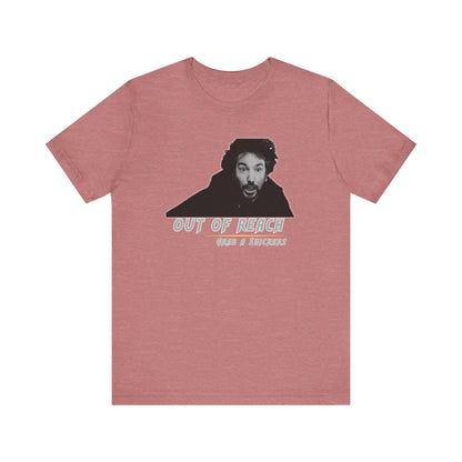 Inspired Parody Die Hard Hans Gruber Tee: Out of Reach, Grab a Snickers! Unisex Jersey Short Sleeve Tee