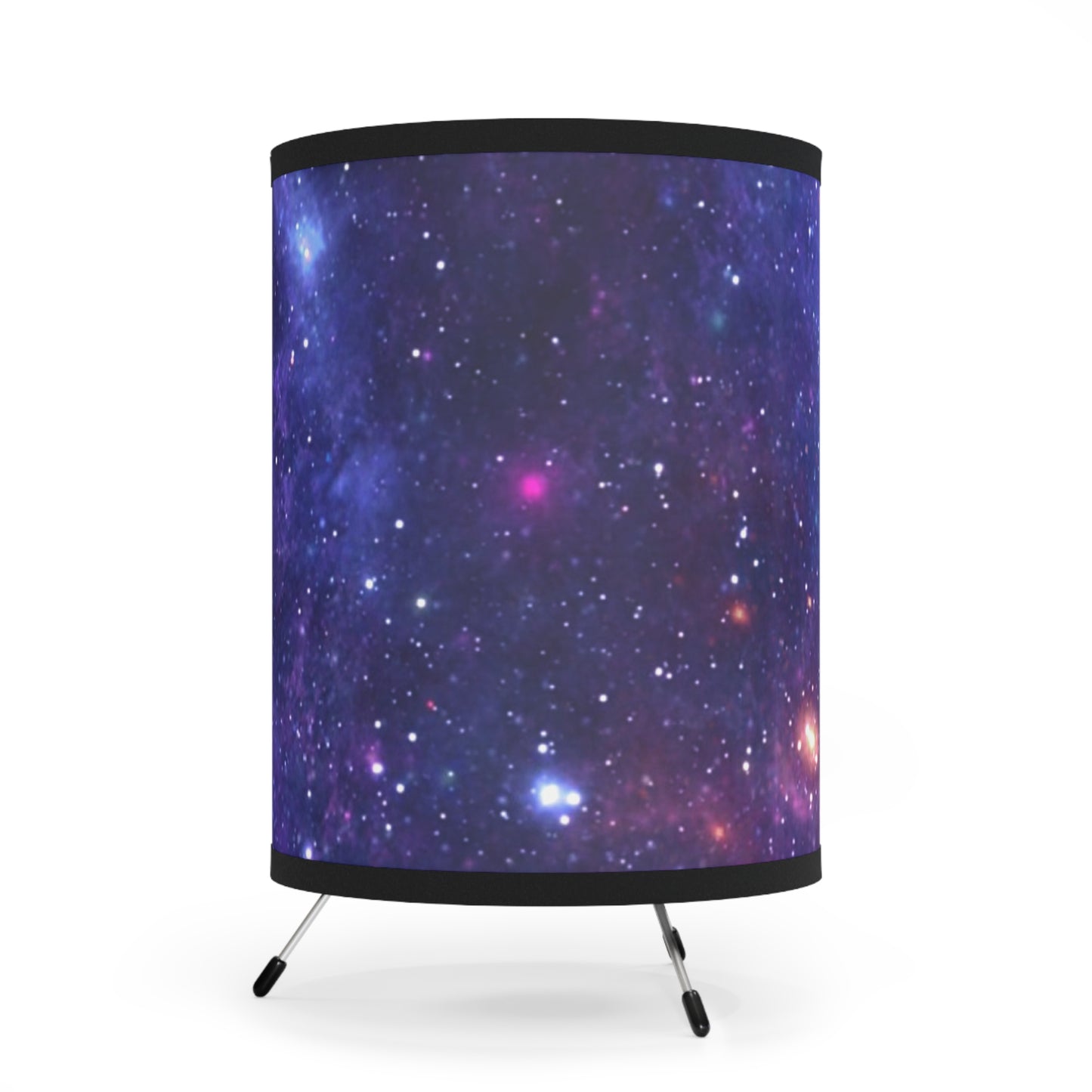 Purple Beyond the Stars Outer Space Out of this World Tripod Lamp with High-Res Printed Shade, USCA plug