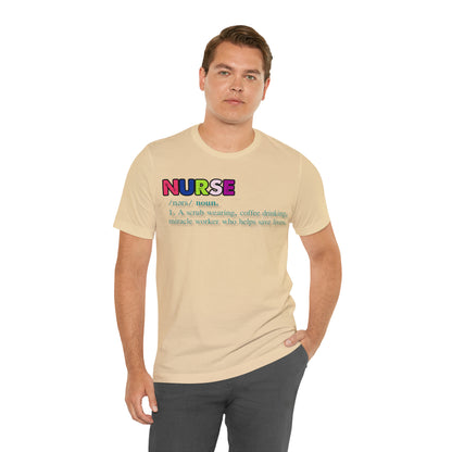 Definition of a Nurse Unisex Jersey Tee Bella+Canvas 3001 Healthcare Gift Medical Students, Soft Fabric, Various Sizes Available