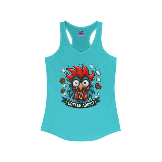 Cluckin' for a Cup: The Caffeine Coop Women's Ideal Racerback Tank