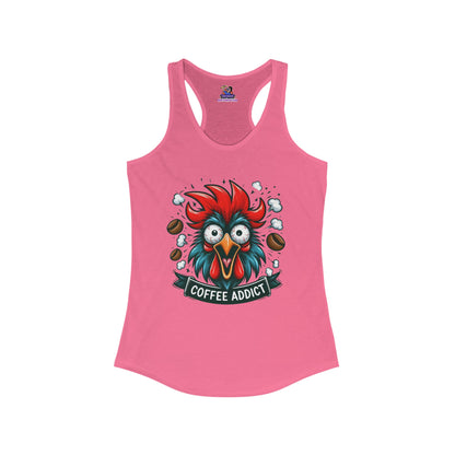 Cluckin' for a Cup: The Caffeine Coop Women's Ideal Racerback Tank