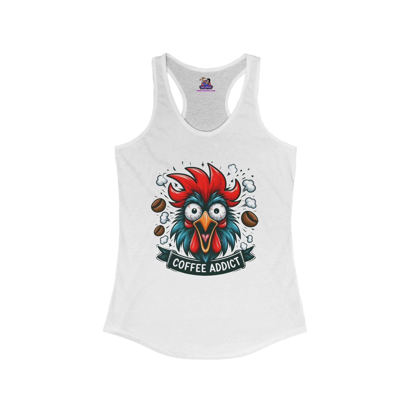 Cluckin' for a Cup: The Caffeine Coop Women's Ideal Racerback Tank