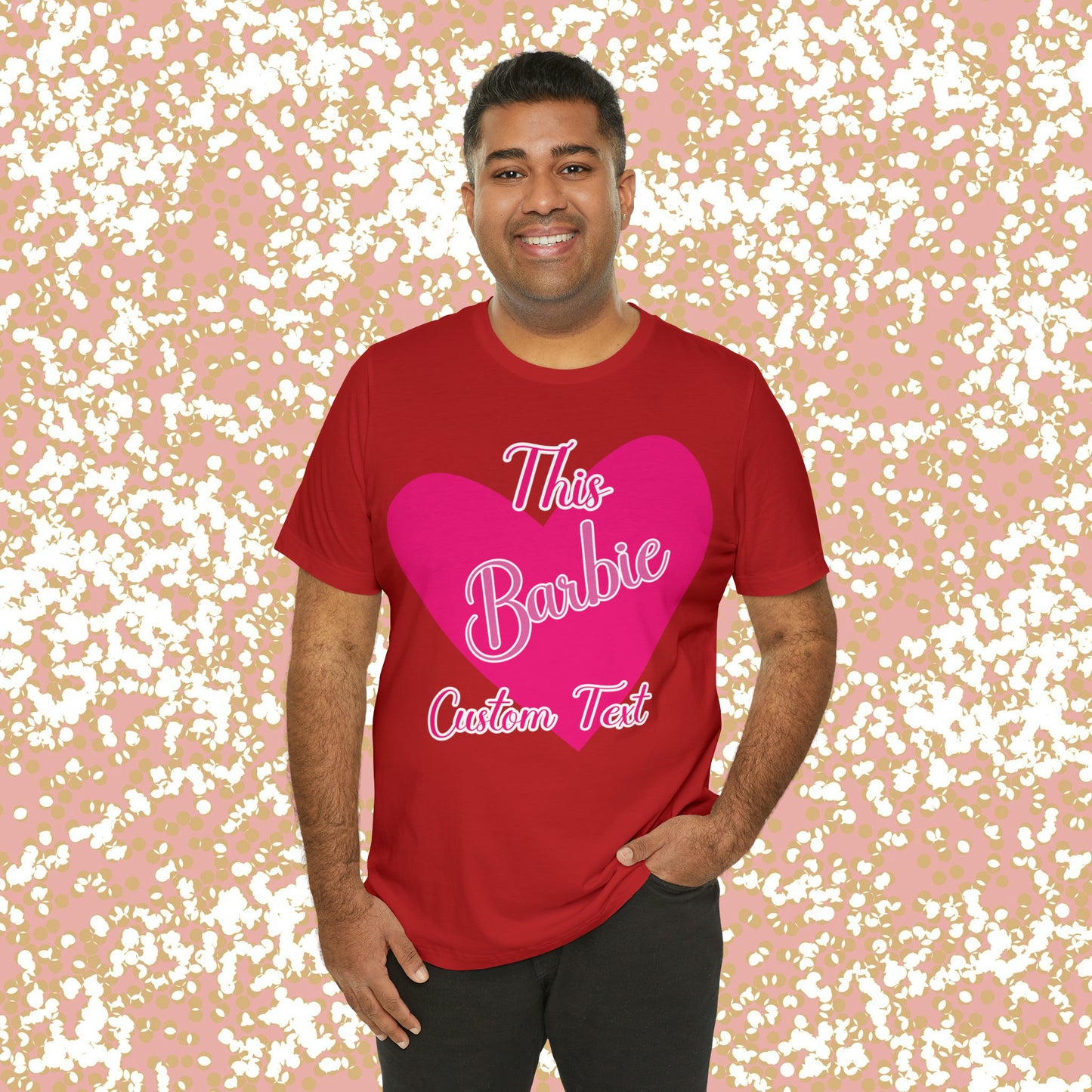 This Barbie  "CUSTOM TEXT" Unisex Jersey Short Sleeve Tee Gifts For Him Gifts For Her