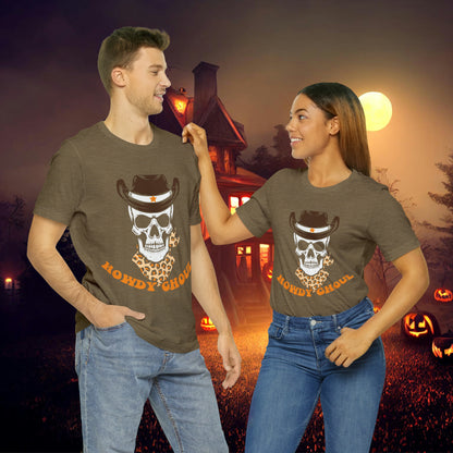 Howdy Ghoul Skeleton Sheriff Retro Halloween Unisex Jersey Short Sleeve Tee Gifts for her