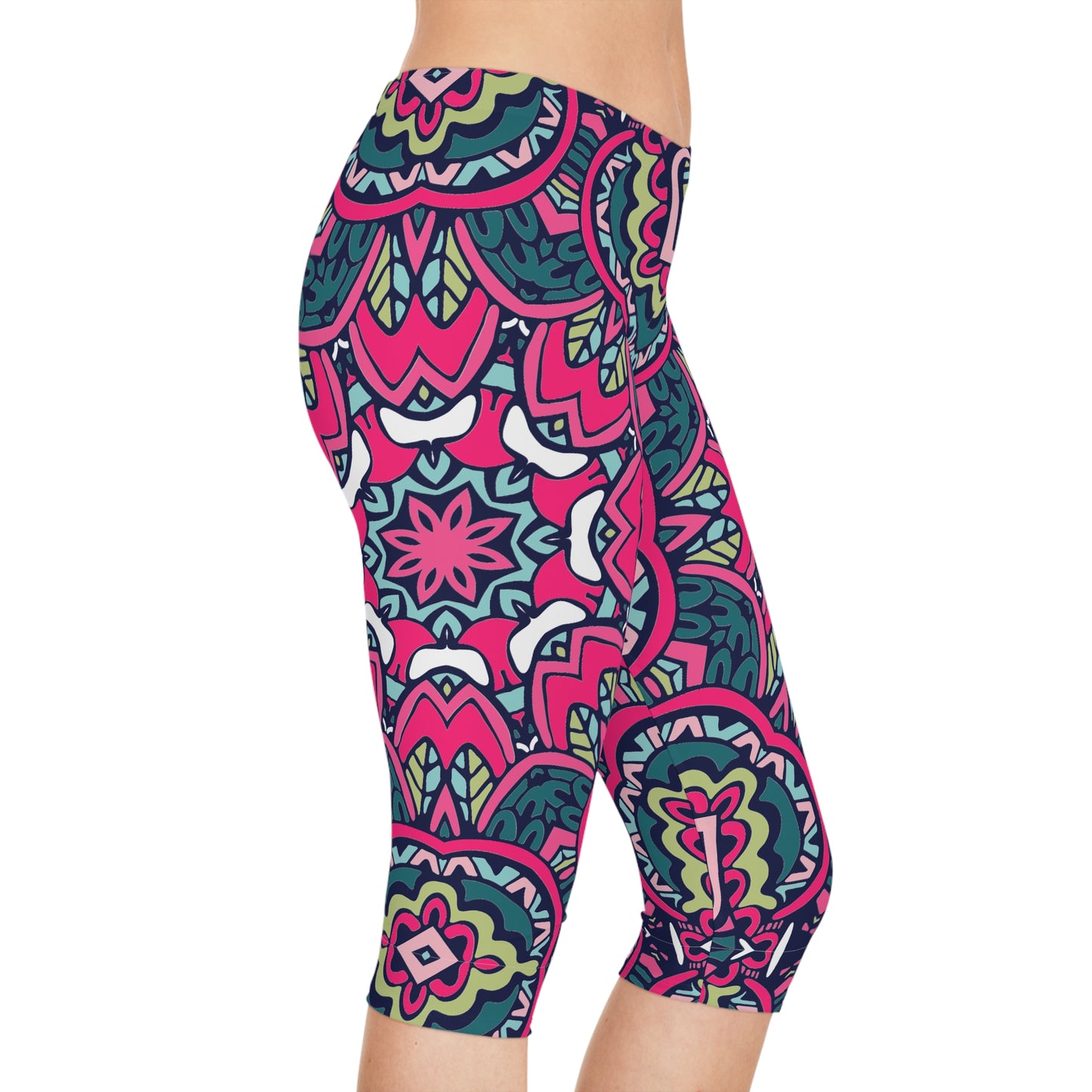 Boho Dream: Women's Bohemian Print Leggings Women's Capri Leggings (AOP)