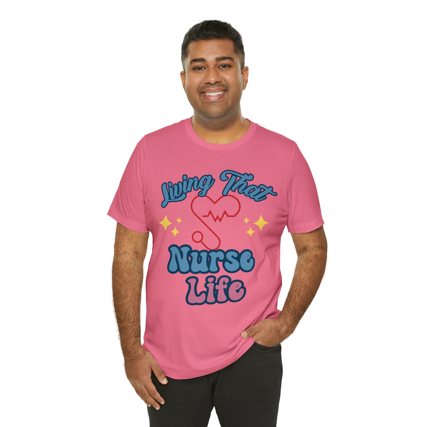 Living the Nurse Life, Comfy and Stylish Nurse T-Shirt:Gift for Medical Professionals and Nursing Students, Various Sizes Available"