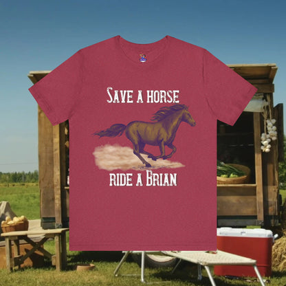 Save a Horse, Ride a [Custom Name] - Unisex Jersey Short Sleeve Tee
