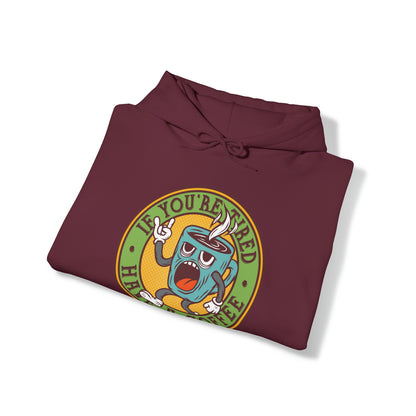 DirkyThreadz Coffee Lover's Hoodie - Playful Cartoon Design for Caffeine Enthusiasts"