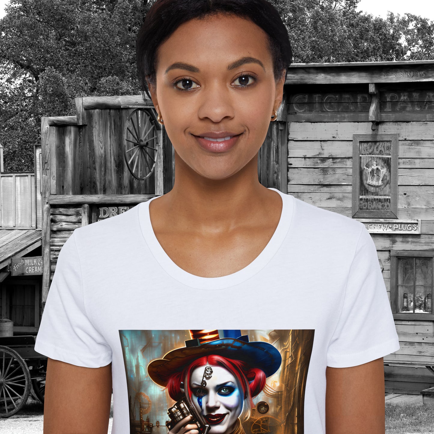 Hyper Realistic Steampunk Harley Quinn Women's Organic Short Sleeve T-Shirt