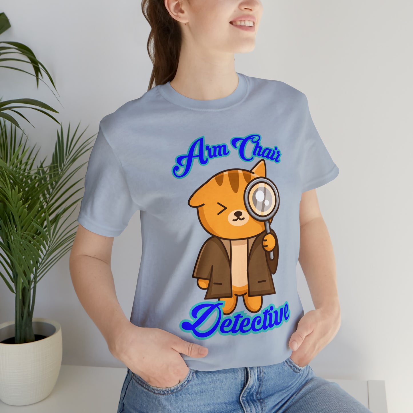 Detective Meow True Crime Armchair Detective Unisex Jersey Short Sleeve Tee Gifts For Her Gifts for Him