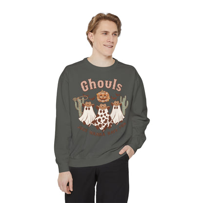 Ghouls Just Wanna Have Fun Western Halloween Unisex Garment-Dyed Sweatshirt