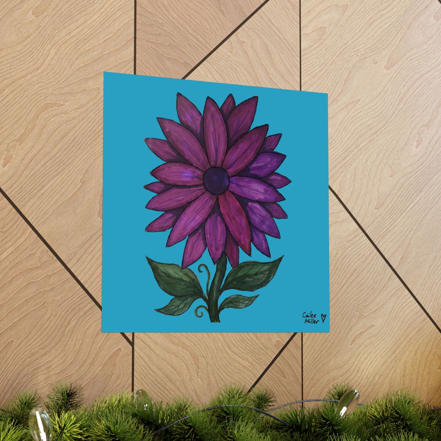 Purple Floral Matte Poster  — Vibrant Botanical Wall Art from Artist Cailee Miller