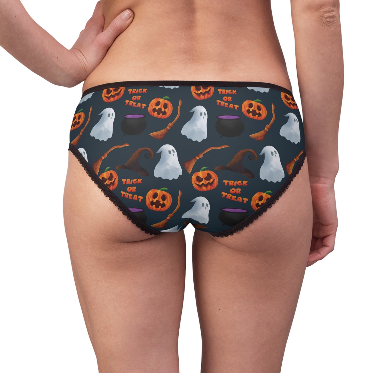 Halloween Trick or Treat Ghosts Witch Hats Jack o Lanterns Women's Briefs (AOP)